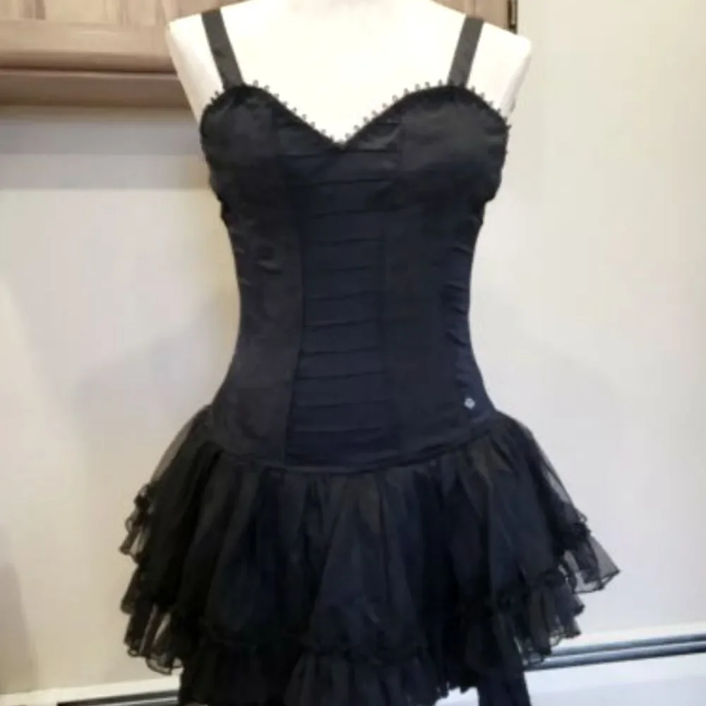 Tripp NYC Black Tutu Layers Corset Removable Straps Mini Dress XL NWOT - Picture 1 of 15
